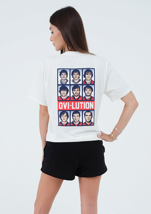 Футболка с коротким рукавом молочного цвета